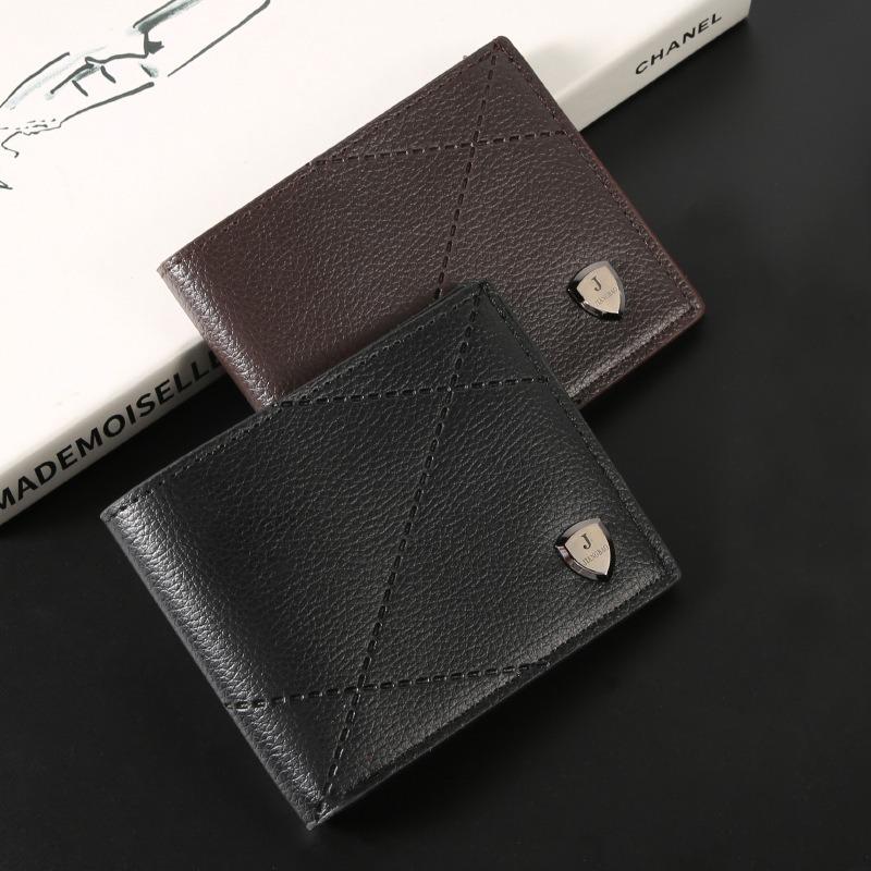 New Men's Wallet Men's Short Multi-Card Position Fashion Casual Wallet Men's Green Thin Two-fold Horizontal Soft Wallet