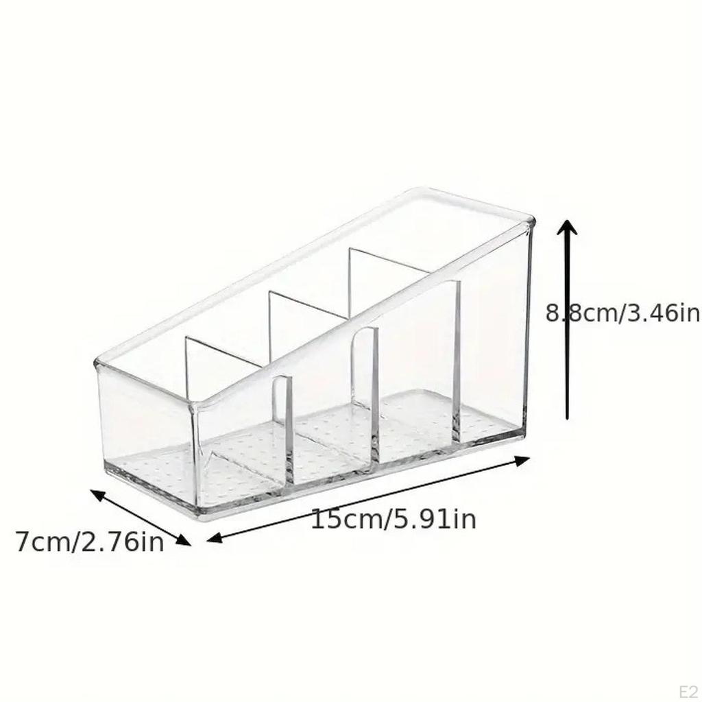Прозрачный настольный органайзер с 4 отделениями 15x8,5x7 см Экономия места ПЭТ-материал Пульты дистанционного управления