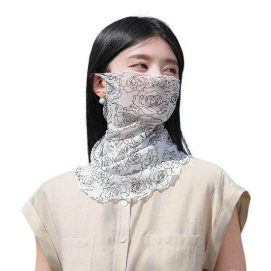 Printed Summer Neck Scarf Breathable Sun Protection Scarf Outdoor Sport Neck Tube Face Mask Multipurpose Scarf for Cycling Daily Use