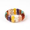 Геометрический нерегулярный эластичный браслет с бусинами, этнический массивный браслет ручной работы, богемный многоцветный акриловый браслет для женщин, новый