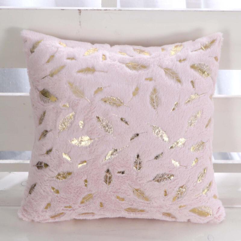 Чехол для подушки 43X43 см, короткая плюшевая позолоченная декоративная подушка, встроенная декоративная подушка, чехол для домашней подушки, чехол для одной подушки без сердечника