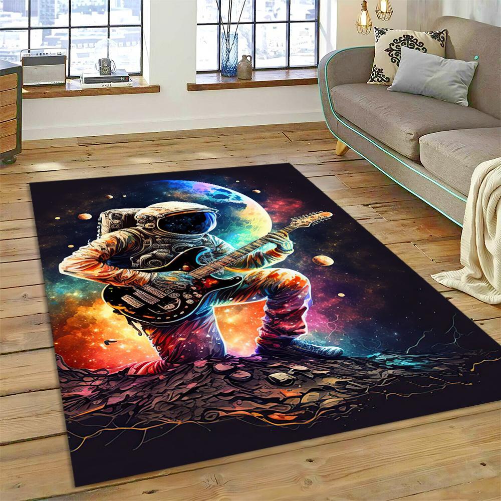 Outer Space Astronaut Universe Spaceman Cartoon Carpet Rug for Home Living Room Bedroom Sofa Doormat Decor,Kid Area Rug Non-slip