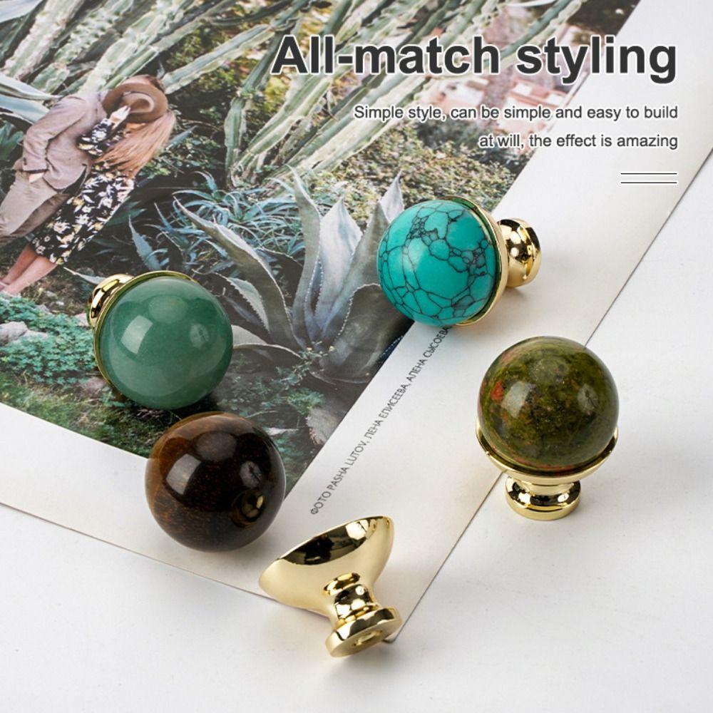 Многоцветные ручки для ящиков, одноотверстие, гальванизированные ручки для шкафов, декоративная отделка из латуни и мрамора, роскошь