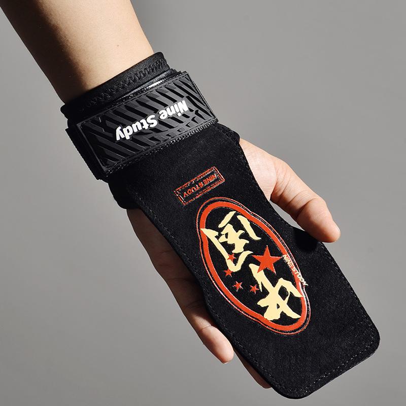 Кожаные перчатки для спортзала, противоскользящие подушечки для поднятия тяжестей, становая тяга, перчатки для тренировок, фитнеса, подтягивающие нарукавники, защита