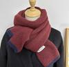 Шарф женский зимний однотонный шарф в японском стиле колледжа утолщенный теплый вязаный шерстяной шарф для пар мужской Tide