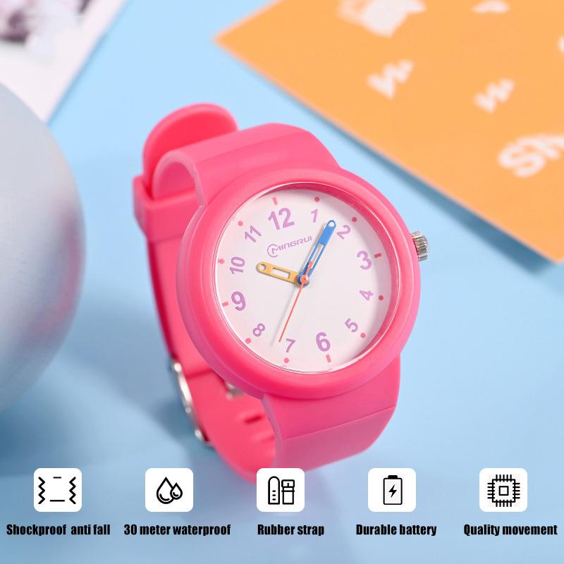 CA03 3-12 Year Old Children's Watch Fashion Simple Sports Comfortable Waterproof High Boys Girls Quality Quartz Watches