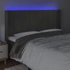 vidaXL LED Kopfteil Dunkelgrau 183x16x118/128 cm Samt
