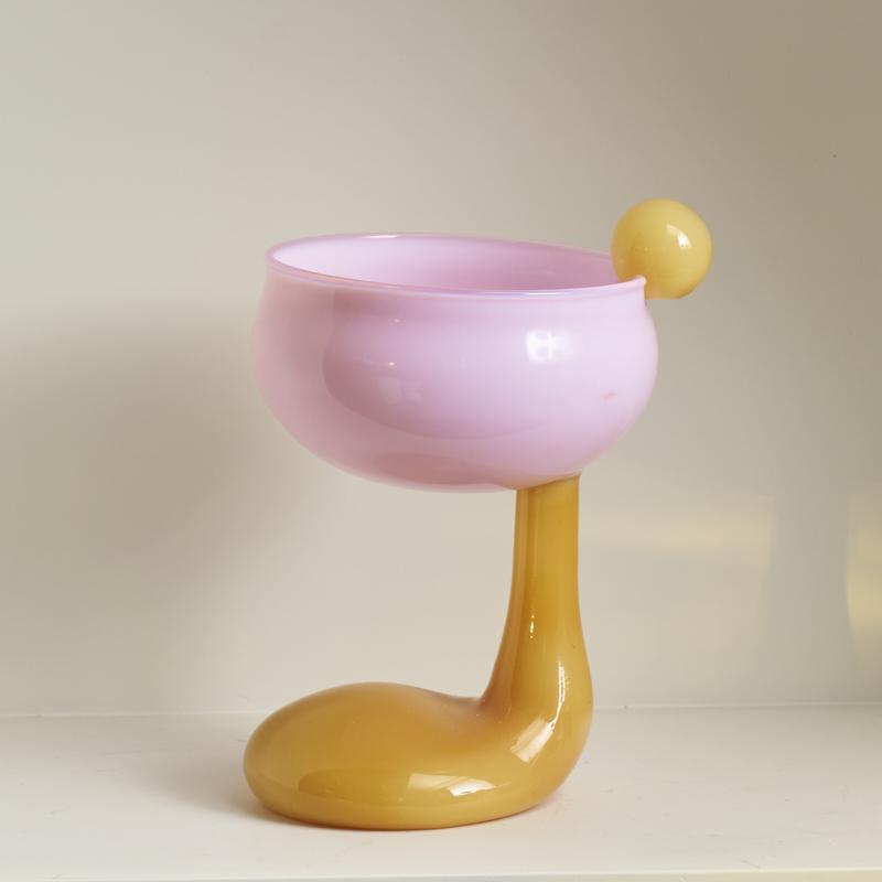 Бокал для вина из цветного стекла в скандинавском стиле, винтажный, миска для мороженого/хлопьев, стаканы, бокал, чашка из высокоборосиликатного стекла, посуда для напитков, барная посуда