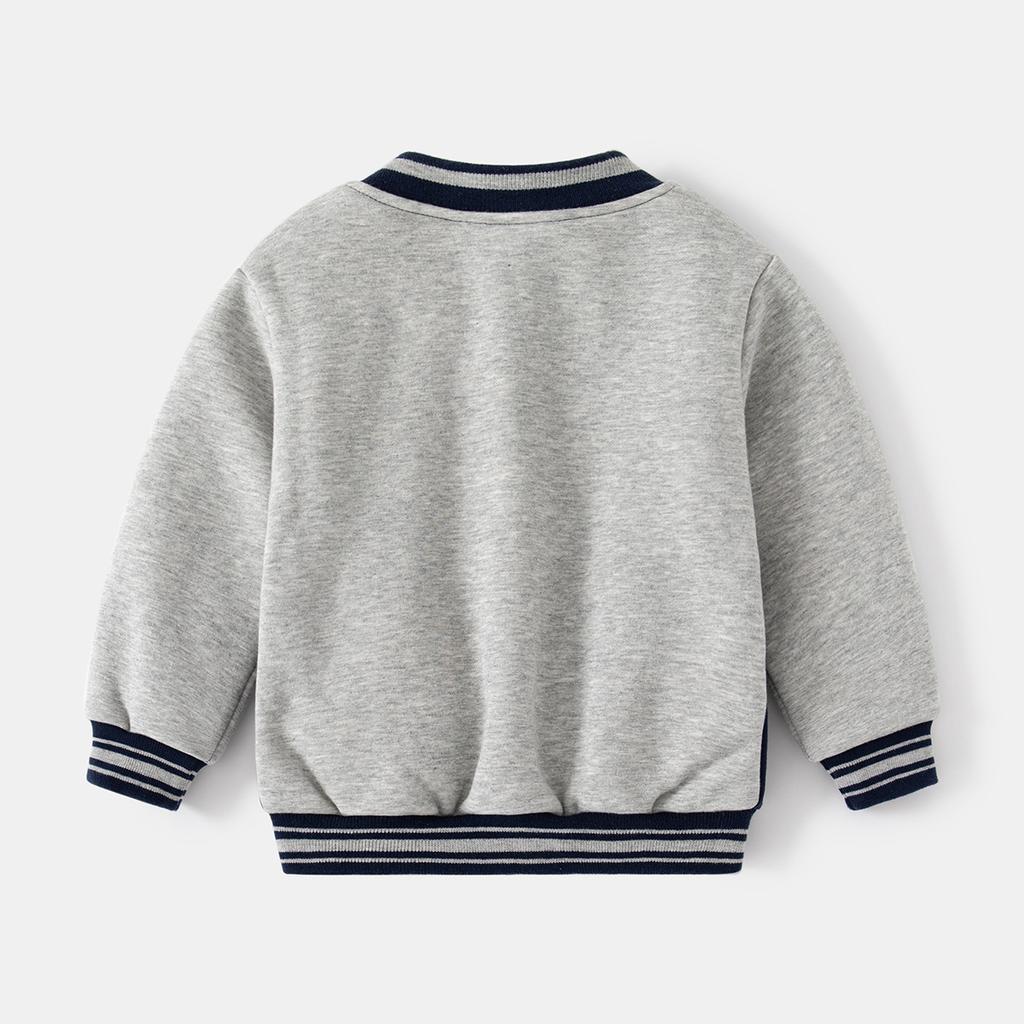 2022 Fall Baby Boys Baseball Warm Jacket Korean Version Casual Velvet Baseball Jacket Kids Jacket Kids Coat