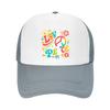 Groovy Rainbow Peace Bloom Typograph Mesh Baseball Cap Casual Hat Outdoor  For Womens Unisex FeUnisex