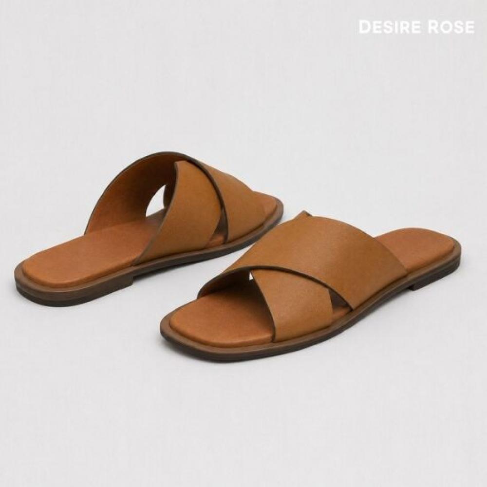 DeSire RoSe Men S Wide croSS Strap SlipperS
