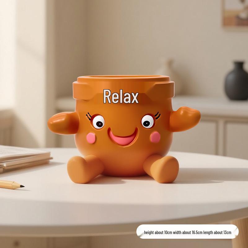 2025 Rich Flower Cartoon Pen Holder: Cute and Creative Desktop Storage Ornament