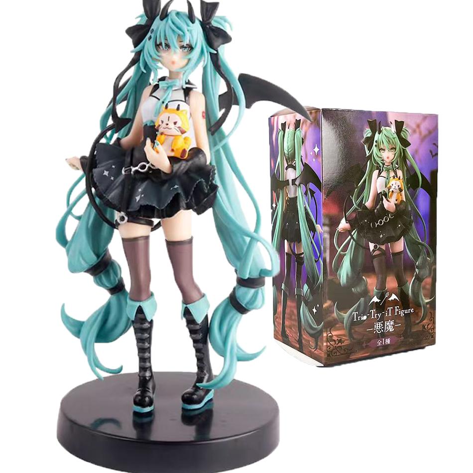 Маленький Дьявол Хатсунэ Мику Милый Сидящая Красавица Девушка Орнамент Украшение для Автомобиля Приспособление для Приготовления Лапши Быстрого Приготовления Украшение для Компьютерного Корпуса Орнамент