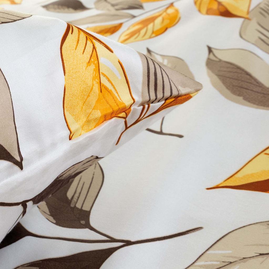 Bedding set 200x220 satin 100% cotton Leaves pattern Exclusive