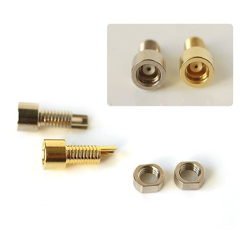 1/2Pcs Universal Pin Socket Female Socket Mmcx Pure Copper Gold Plated Built-In Hreaded Nut Holder Headphone Plug