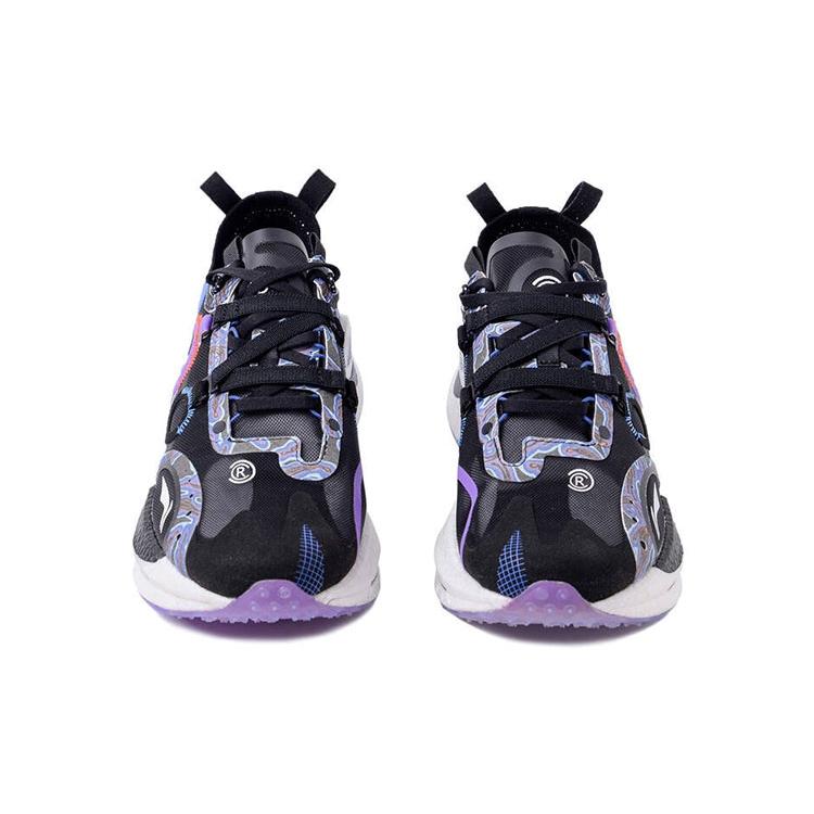 Li Ning Shadow CRC Амортизация Скользкие Устойчивые к истиранию Баланс Низкие Беговые кроссовки Мужские Черно-фиолетовые ARHR087-1