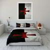Red Cross Black White Pattern Bedding Duvet Cover Set  (1*Duvet Cover 2*Pillowcases, without duvet insert)