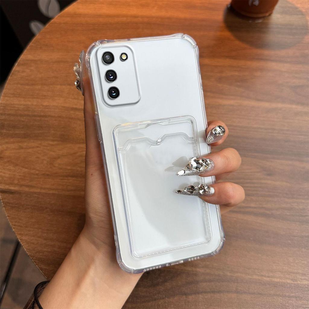 Прозрачный противоударный чехол для Samsung Galaxy S20 FE с держателем для карт