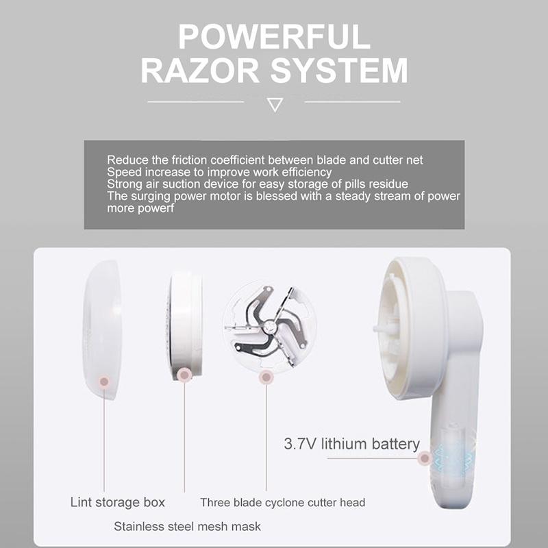 2025 Electric Lint Remover Rechargeable Fuzz Shavers Pill Hair Ball Remover Tool for Clothes Sweaters Sofas Curtains