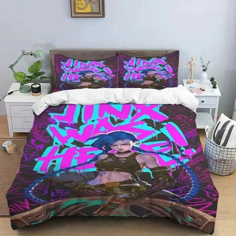 3D Print Jinx Arcane Bedding Set Duvet Cover King Queen Size Boys Adult Bed Set Quilt Cover Pillowcase Comforter