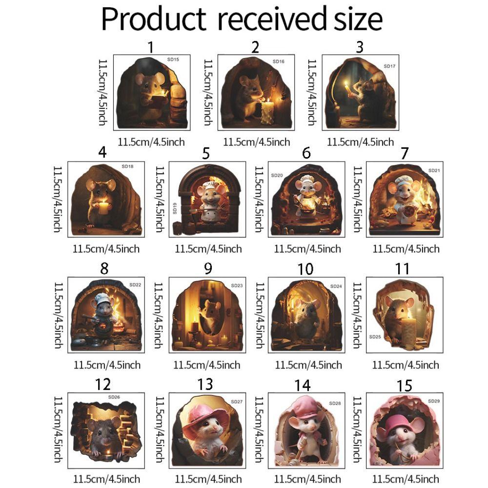 Мини-наклейки на стену в виде мышиной норы, симпатичная 3D-наклейка на стену в виде крысы, креативная маленькая наклейка в виде крысиной норы, вход