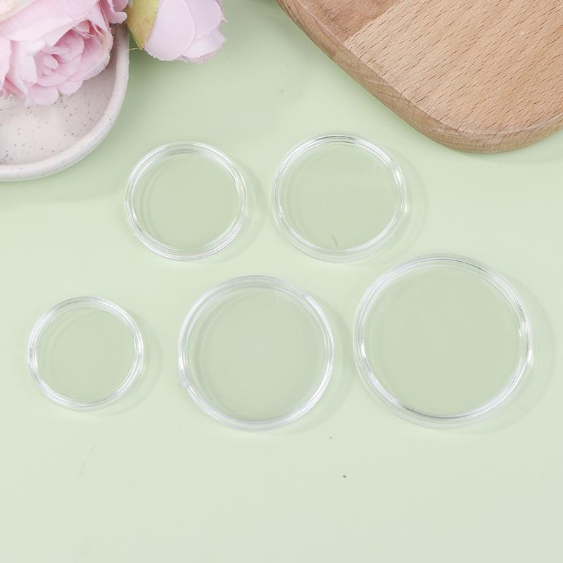 10 шт. 30-46 мм прозрачный круглый держатель для монет коробка для хранения капсул коллекция витрины кольцевые защитные коробки контейнеры