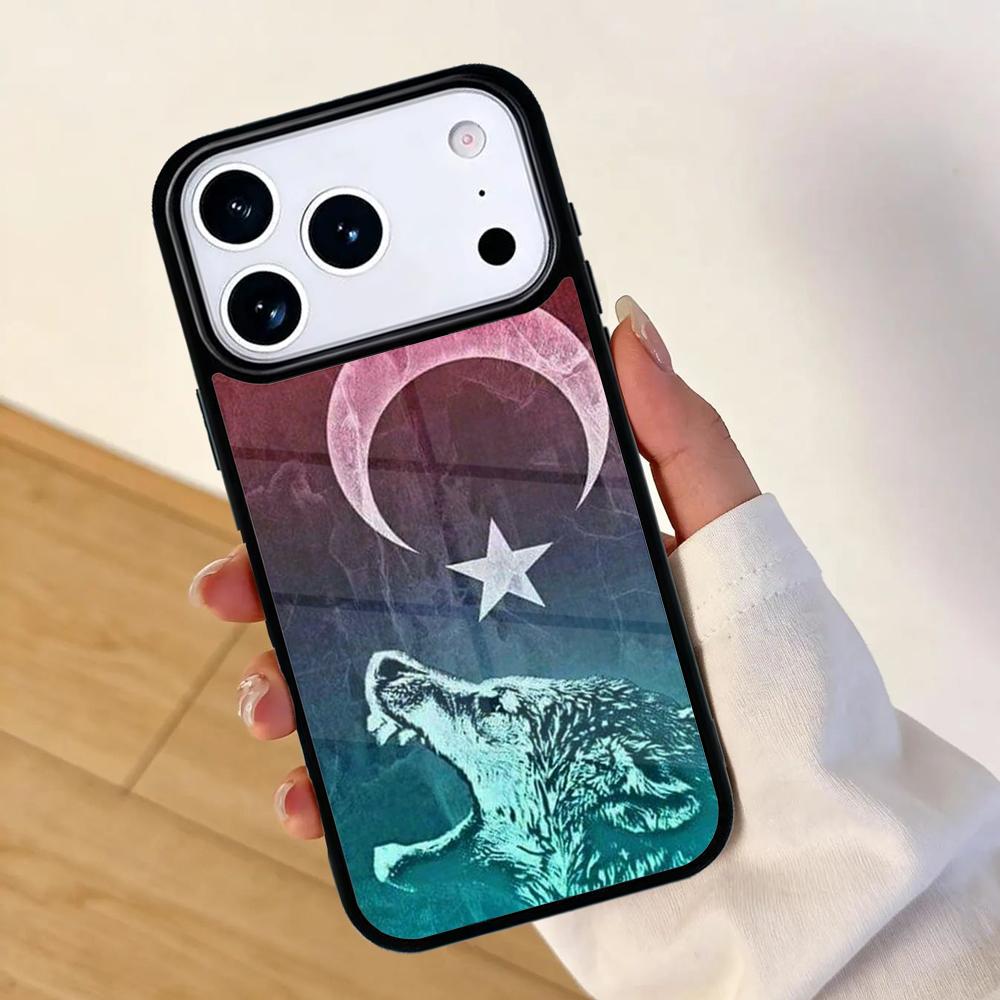 Турция Турецкий Флаг Волк Чехол для Телефона Для Apple iPhone 17 air 16 Pro Max 15 Pro Max 14 13 12 11 Mini Задняя Крышка