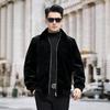 Мужское пальто YINGAO с имитацией норки, бархатное, на молнии - Утолщенный лацкан, Осенне-зимний стиль для мужчин среднего возраста