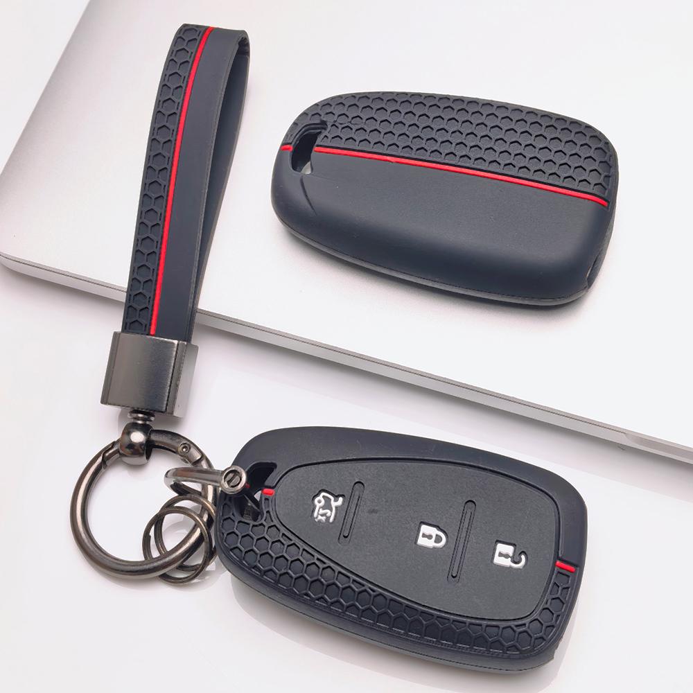 Key Fob Cover for Buick Encore Envision Enclave Regal LaCrosse with Keychain Anti-Scratch Surface Shockproof Structure Soft Grip Texture