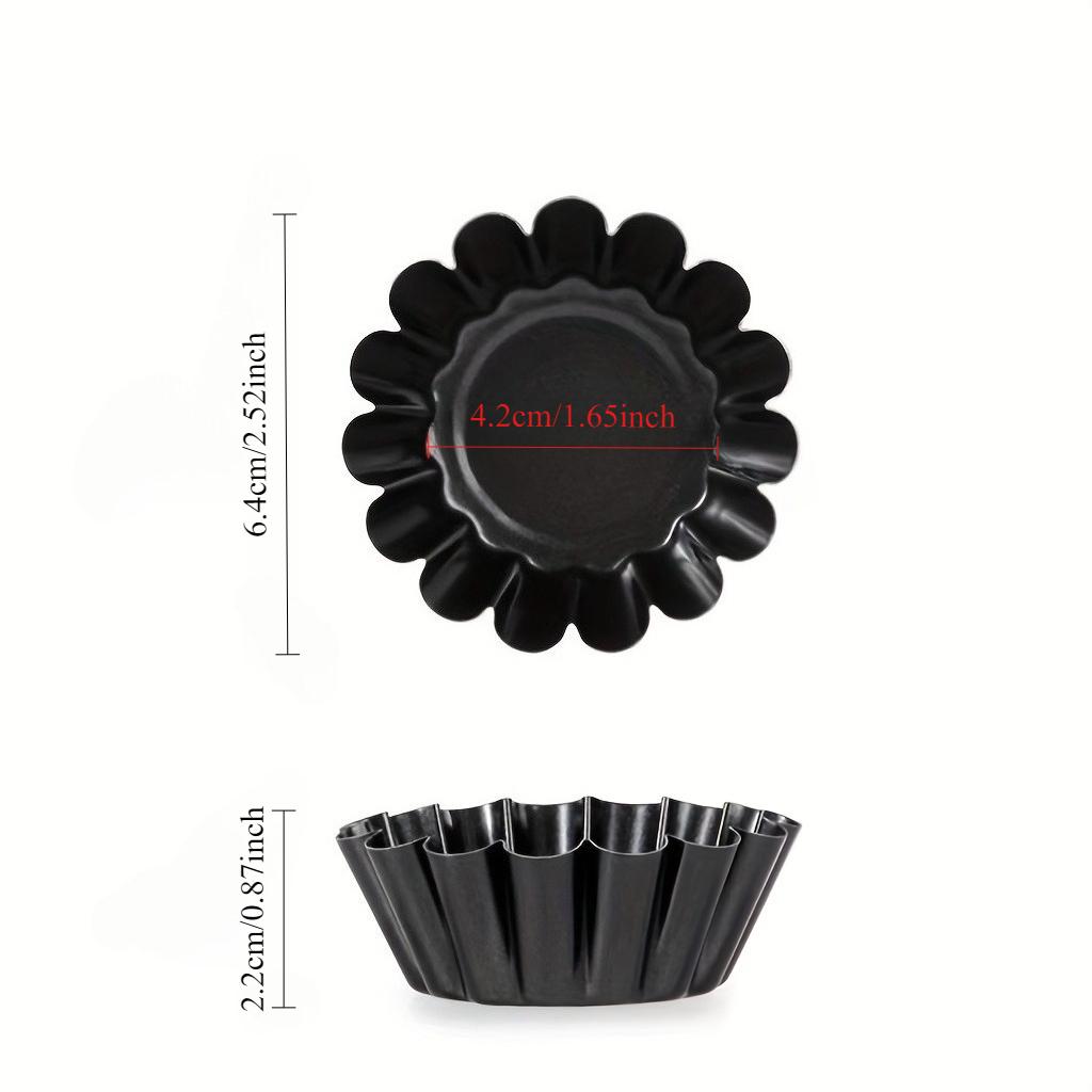 12 форм для яичных тартов из углеродистой стали, утолщенные формы для кексов и печенья в форме хризантем, антипригарные формы для пирогов, пиццы, кексов и маффинов.