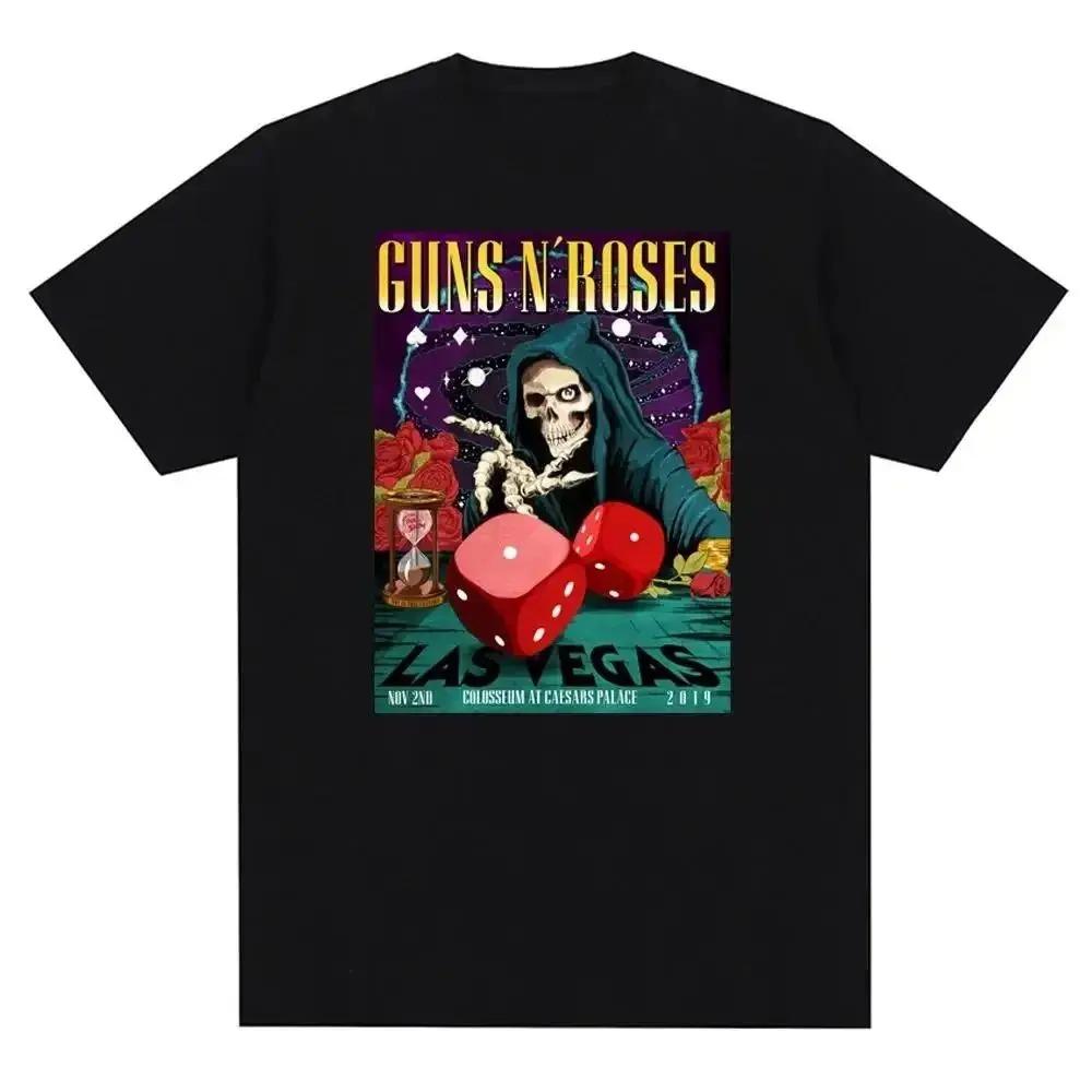 Горячая Распродажа Guns N Roses Классический Постер Графический Принт Футболка Мужчины Женщины Уличная Мода Харадзюку Хлопок Свободный Повседневный Оверсайз Топ Летний Новый Футболка
