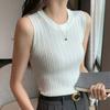 Navava Women S Daily Ribbed Round Neck SleeveleSS Knit Top Nt3292