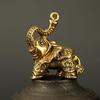 Mini Elephant Ornament Retro Solid Alloy Elephant Figurine Desktop Elephant Statue for Car