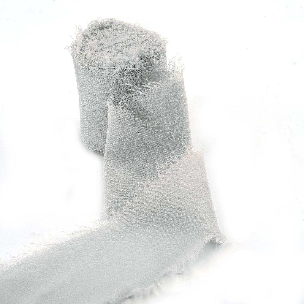 5M*4cm Handmade Frayed Edged Satin Chiffon Silk Ribbon For Wedding Invitation Wrapping Bouquets Birthday Party Decorations Gifts