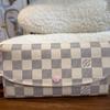 [Б/У] Кошелек Emilie 'Белый холст Damier Azur/Розовый Rose Ballerine' - Очень хорошее состояние #1SPRJJ1
