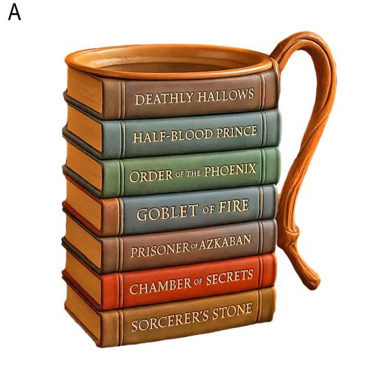 Кружка из книжной серии, эргономичная ручка, легкий дизайн, штабелируемая книжная кружка, домашняя офисная посуда для напитков