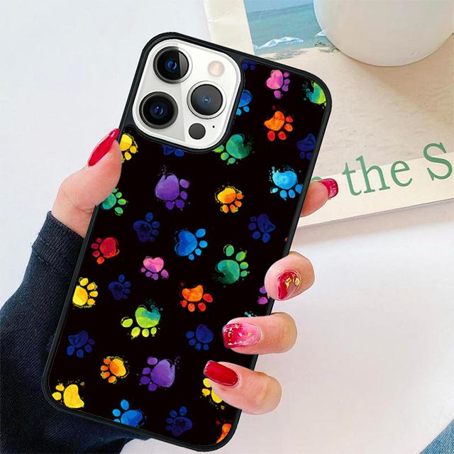 Watercolor Paw Prints Coque Shell For iPhone 17 Air 15 16 Pro Max 14 13 12 11 Pro Max Plus Phone Case Cover