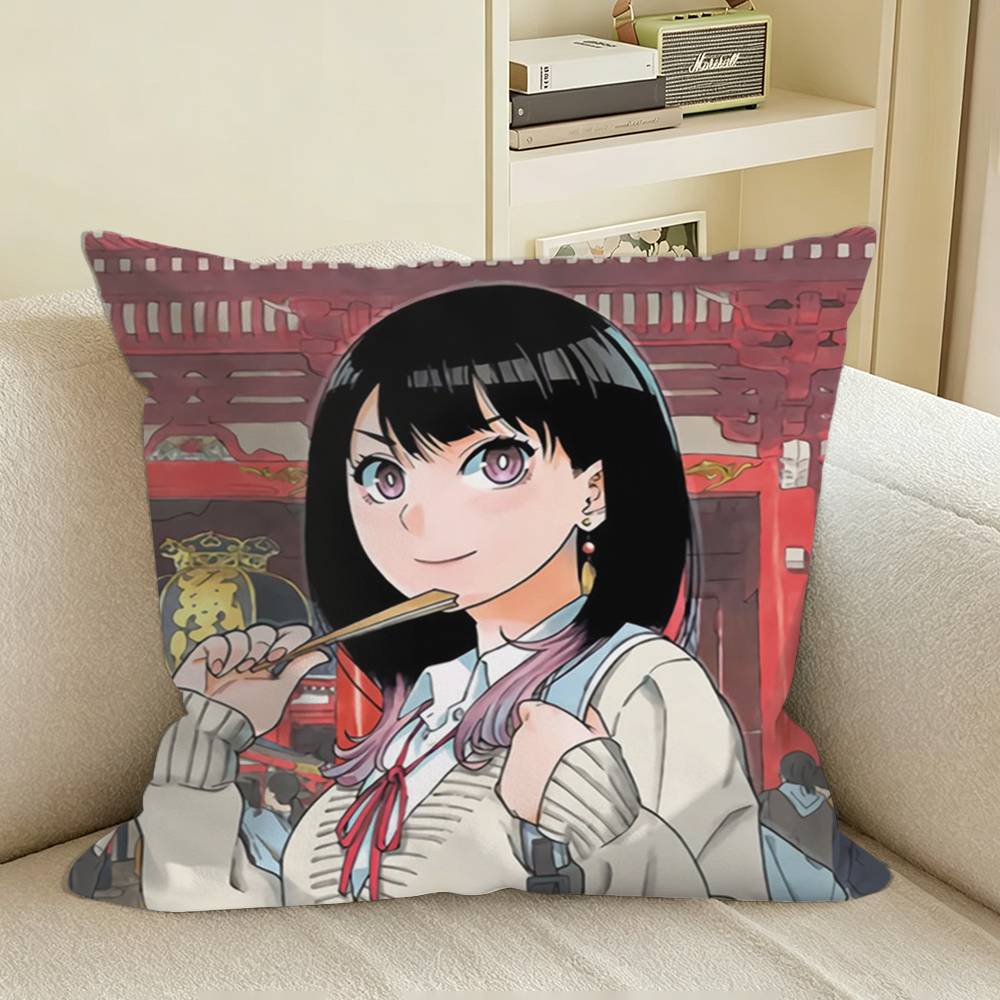 Anime Akanebanashi Sakuragawa Akane Square Sofa Pillow Cover Solid Color Living Room Home Decor Cushion Case