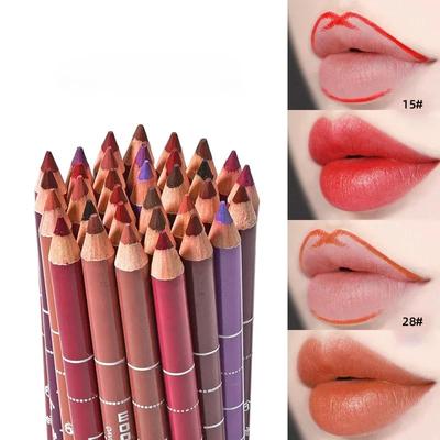 39Color Wood Lip Liner Водостойкий женский очаровательный карандаш для губ Макияж женский стойкий косметический инструмент Мягкий карандаш