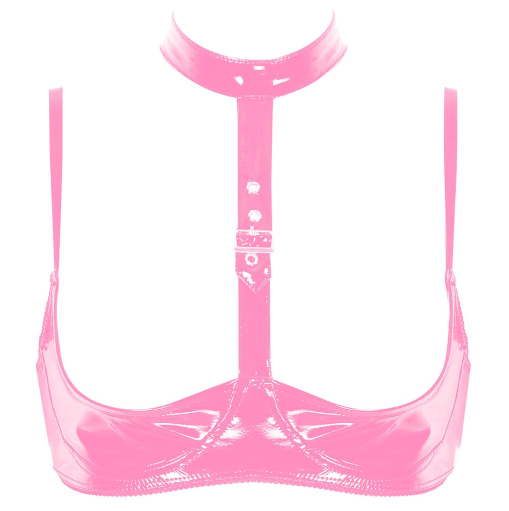 Женский беспроводной бюстгальтер из лакированной кожи, регулируемый бюстгальтер пуш-ап, топы, женское нижнее белье без косточек без косточек