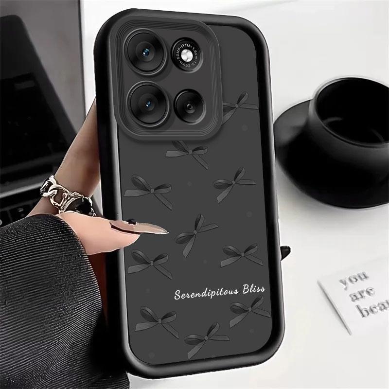 Чехол для телефона для Moto G86 G56 Moto G56 G 56 Motorola MotoG56 MotoG86 Чехол Мягкий Силикон Модный Бант Горошек Печать Защитная Крышка