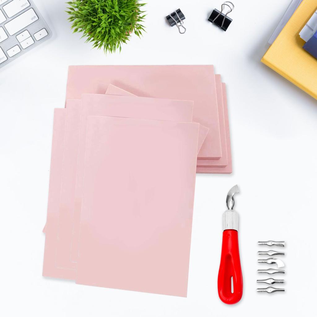 Rubber Carving Block, with Cutter Tools Engraving Block for Professionals Printmaking Craft Projects Stamp Making Scrapbooking