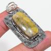 Natural Bumble Bee Jasper 925 Sterling Silver Jewelry Pendant 2.29" O1L08