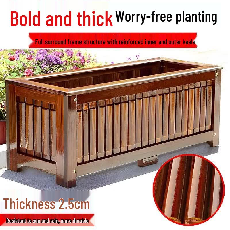 Qiukiao Outdoor Anti-Corrosion Wood Planter Box