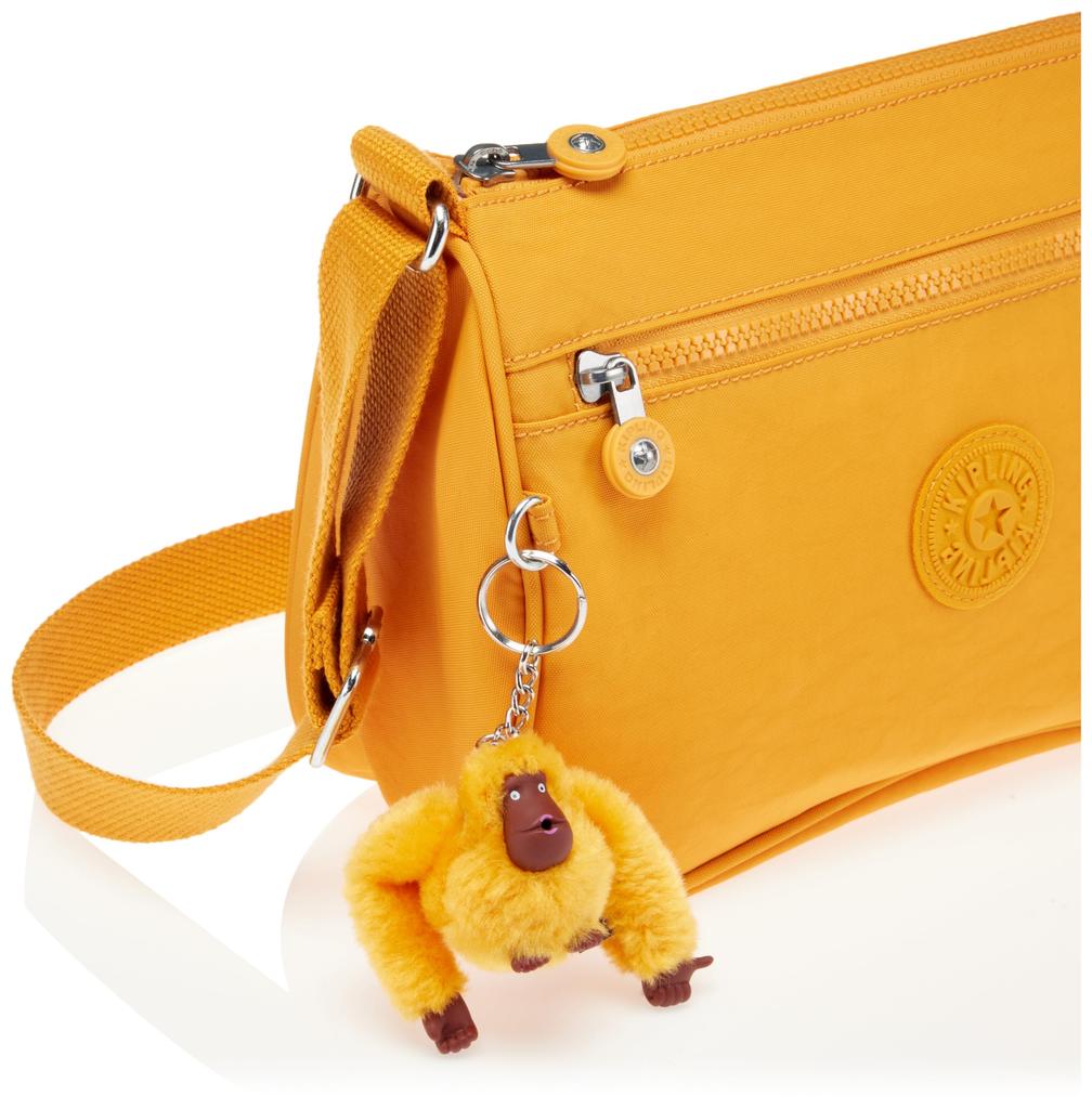 Kipling Curry Organizer Nylon Travel Bag with Spacious Interior and Adjustable Shoulder Spicy x x Women's Strap, Gold, 10.5"L 7.5"H 4.5"D