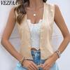 Women's Fashion Casual Summer Spring Solid Color Print Sleeveless V-Neck Blouses & Shirts