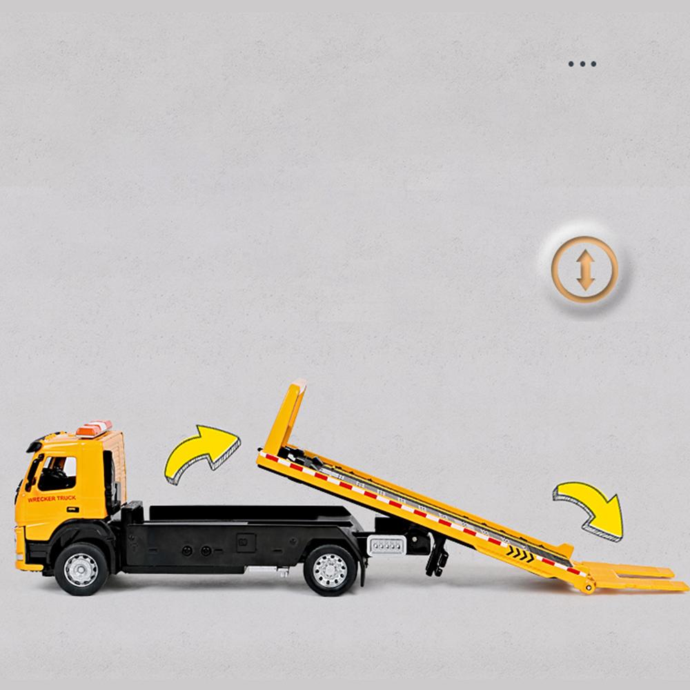 Масштаб 1/50 VOLVO VAN Type, модель прицепа из сплава, имитация металлического автомобиля-транспортера, эвакуатора, грузовик с откатным звуком и светом, игрушечный грузовик