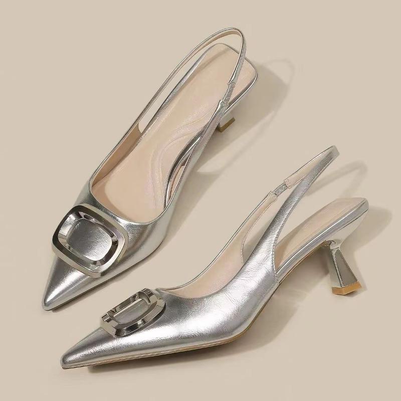 Модные женские сандалии 2024 Новые летние остроносые туфли на высоком каблуке Женские повседневные элегантные туфли-стилет Дизайнерские роскошные сандалии Женские