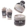 3Pcs/Set Winter Children Scarf Hat Gloves Set Plush Bonnet Gloves Kits Knitted Hats Scarfs  Outdoor