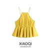 Fashion Style 2024 Summer New Women's Clothing Stylish Poplin Hanging Collar Frill Tops 3666089